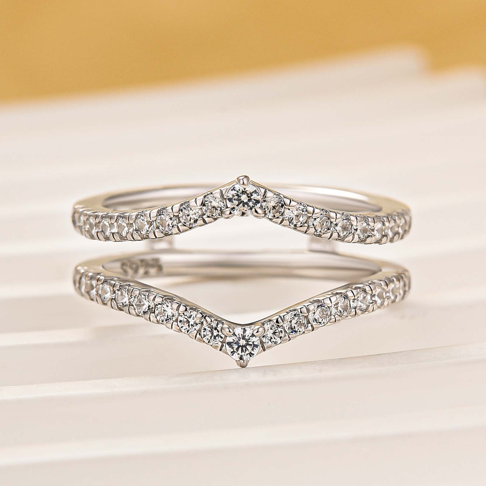 Vintage Engagement Ring Enhancer Wedding Band In Sterling Silver