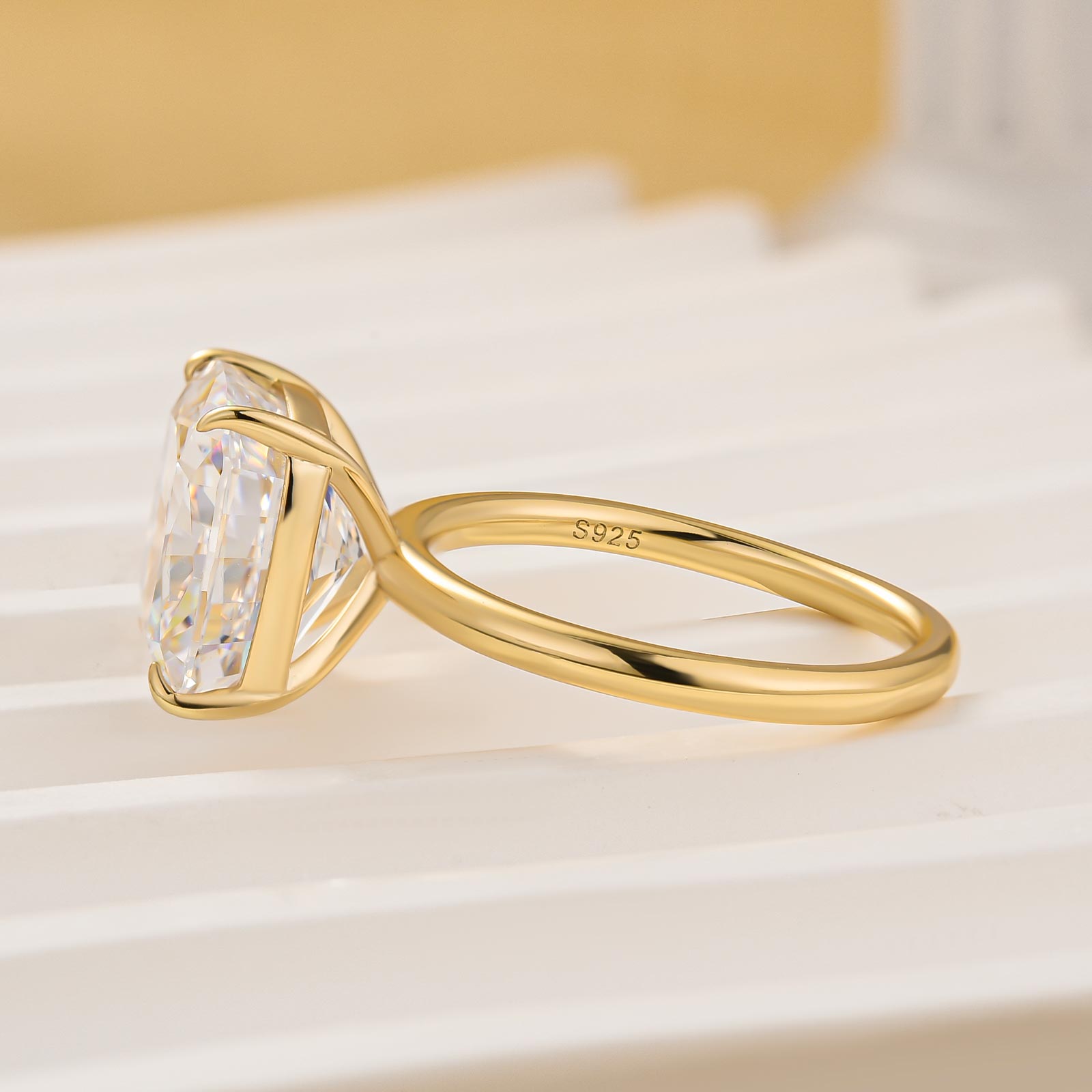 HNJ Jewels Precious 6.0 CT Cushion Cut Engagement Ring In Sterling Silver