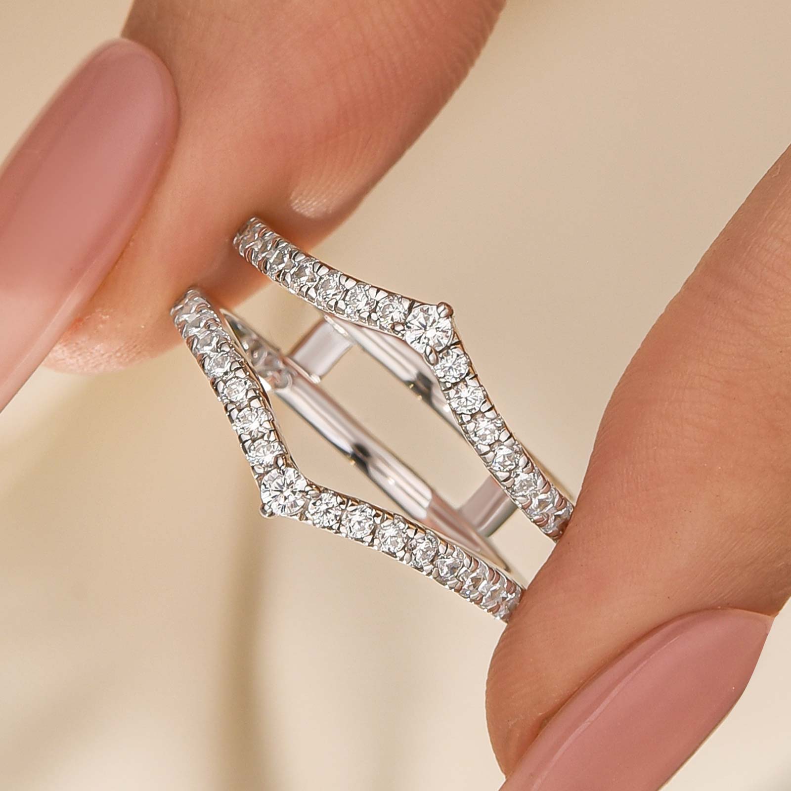 Vintage Engagement Ring Enhancer Wedding Band In Sterling Silver