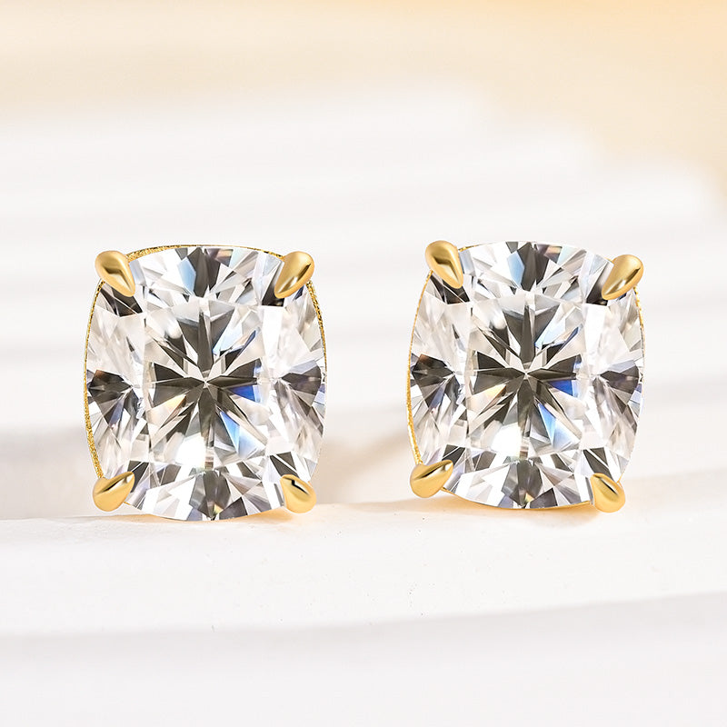 HNJ Jewels Moissanite Cushion Cut Women's Stud Earrings