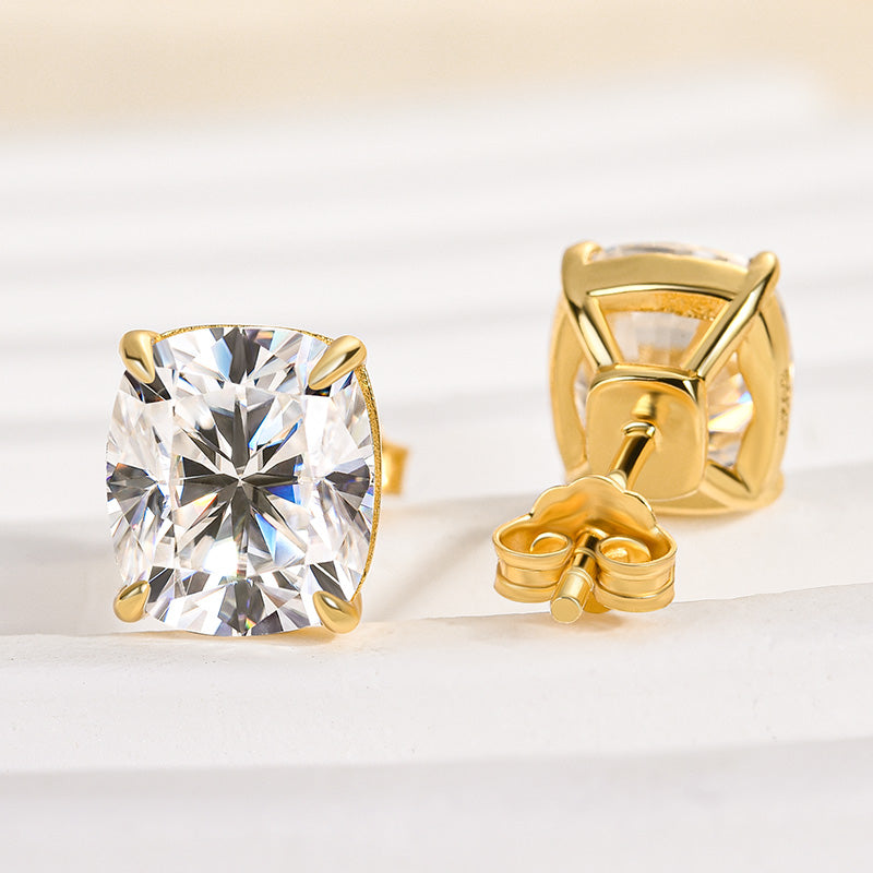 HNJ Jewels Moissanite Cushion Cut Women's Stud Earrings