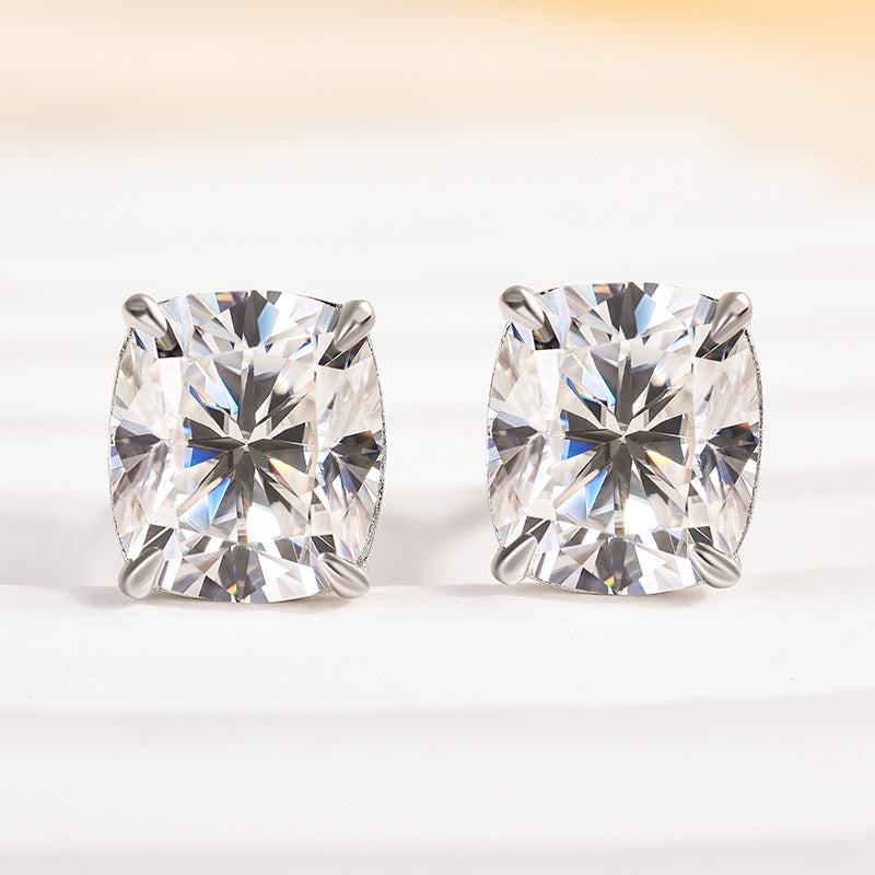 HNJ Jewels Moissanite Cushion Cut Women's Stud Earrings