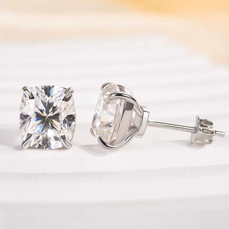 HNJ Jewels Moissanite Cushion Cut Women's Stud Earrings