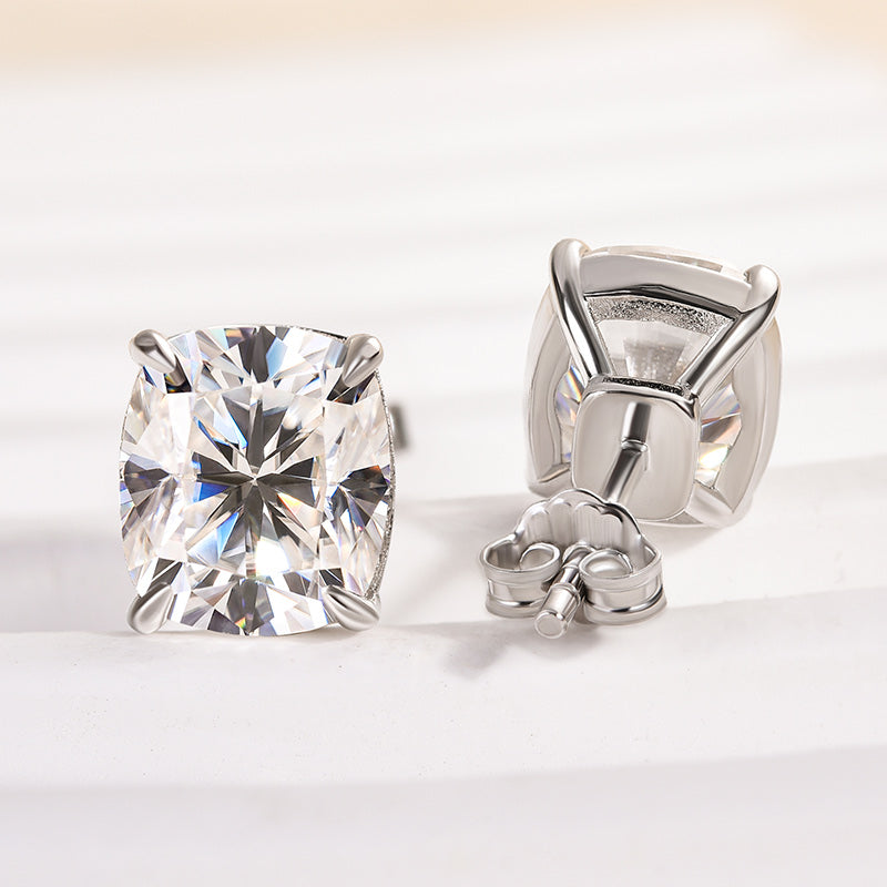 HNJ Jewels Moissanite Cushion Cut Women's Stud Earrings