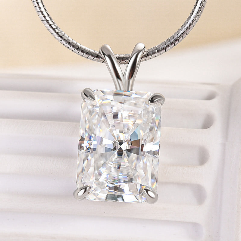 HNJ Jewels Moissanite 4.5 CT Radiant Cut Pendant Necklace