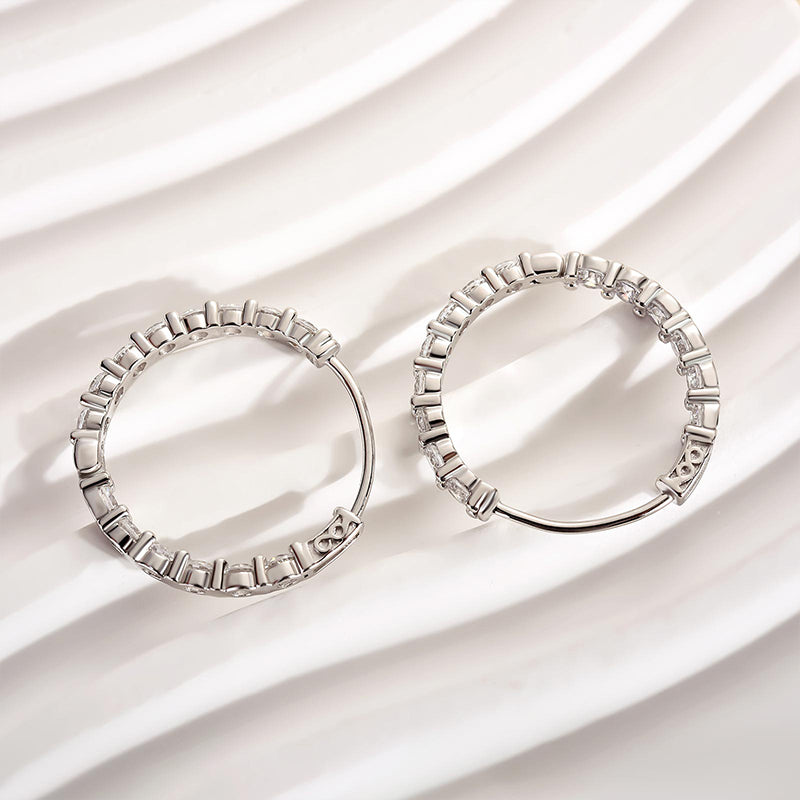 HNJ Jewels Unique Hoop Earrings In Sterling Silver