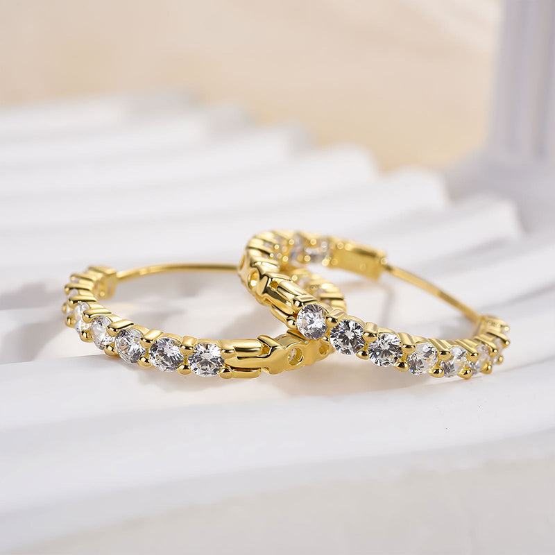 HNJ Jewels Unique Hoop Earrings In Sterling Silver