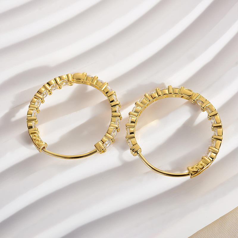 HNJ Jewels Unique Hoop Earrings In Sterling Silver