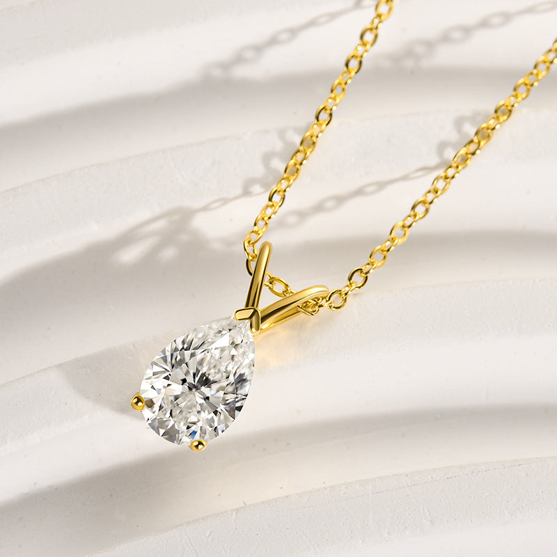 HNJ Jewels Moissanite Classic Pear Cut Pendant Necklace