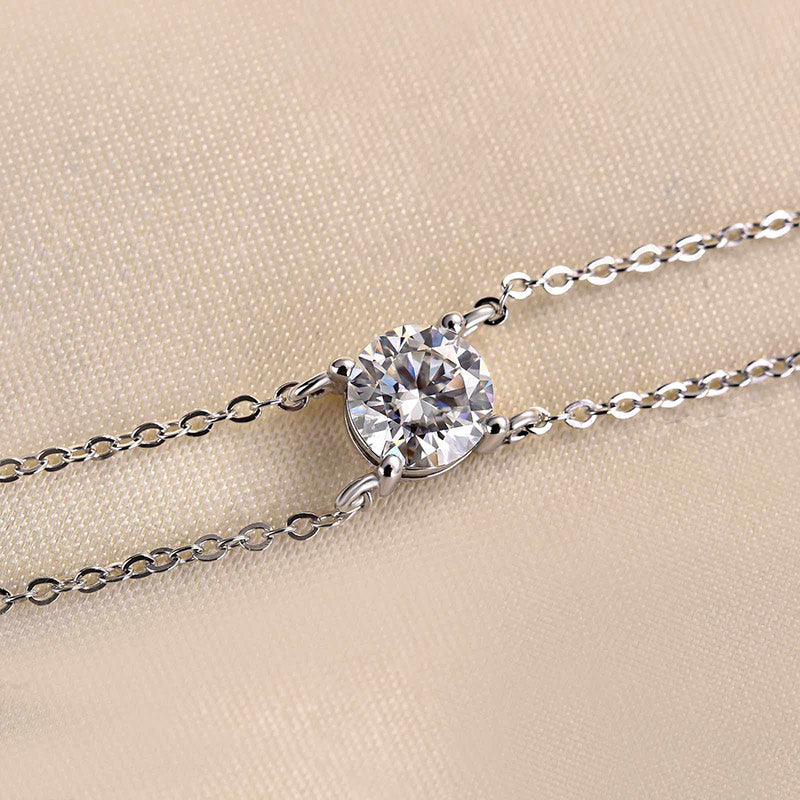 HNJ Jewels Moissanite Excellent 4 Prongs Round Cut Bracelet