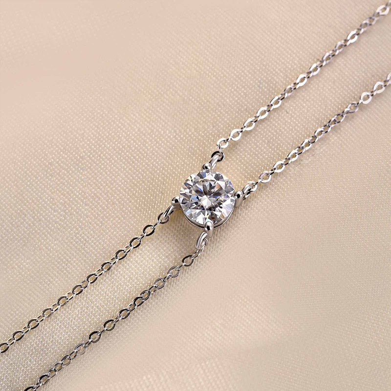 HNJ Jewels Moissanite Excellent 4 Prongs Round Cut Bracelet