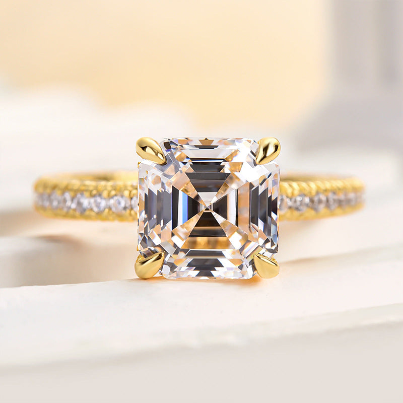 HNJ Jewels Precious Asscher Cut Women's Engagement Ring