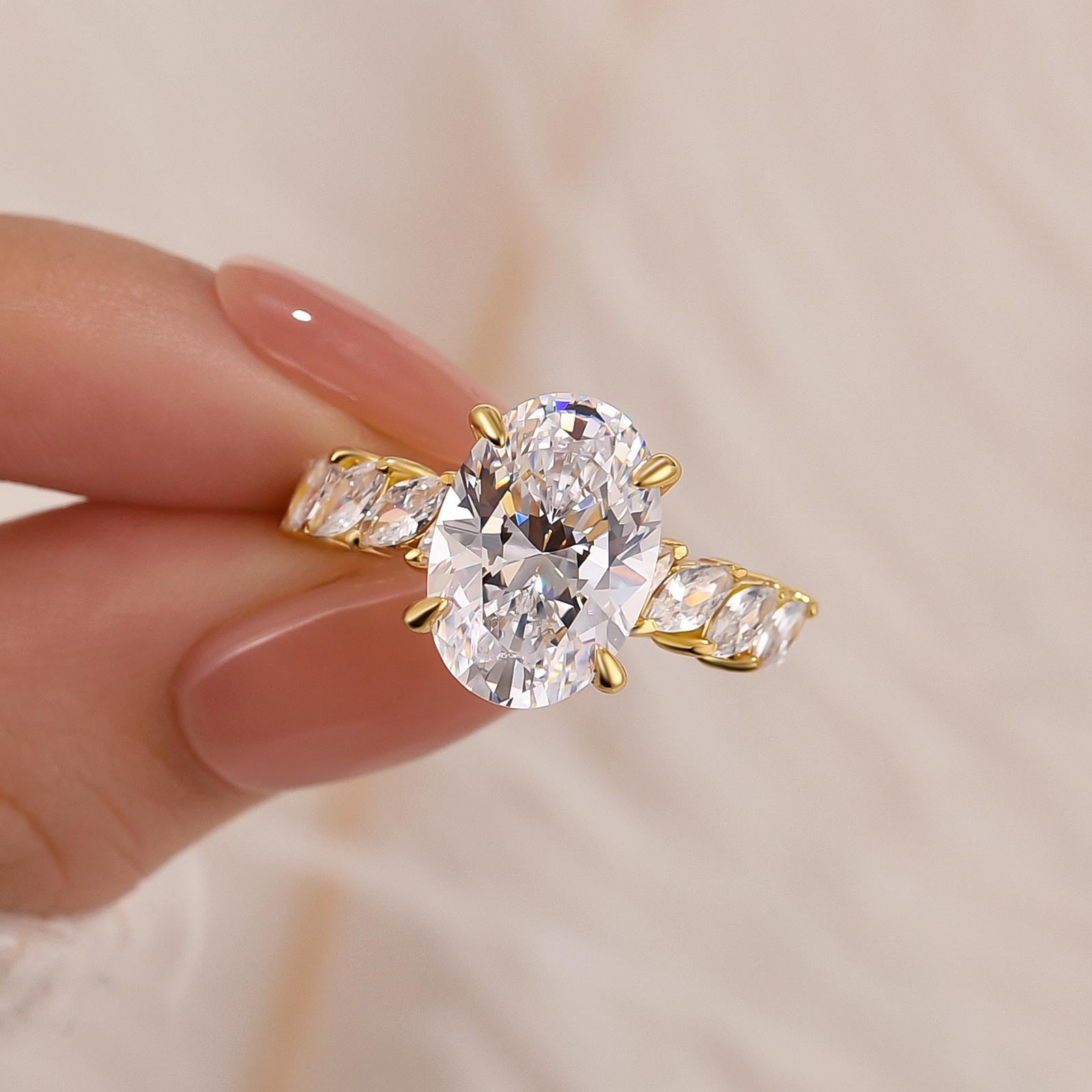 Unique 4.5Ct Oval Cut Engagement Ring Travel Ring In Sterling Silver