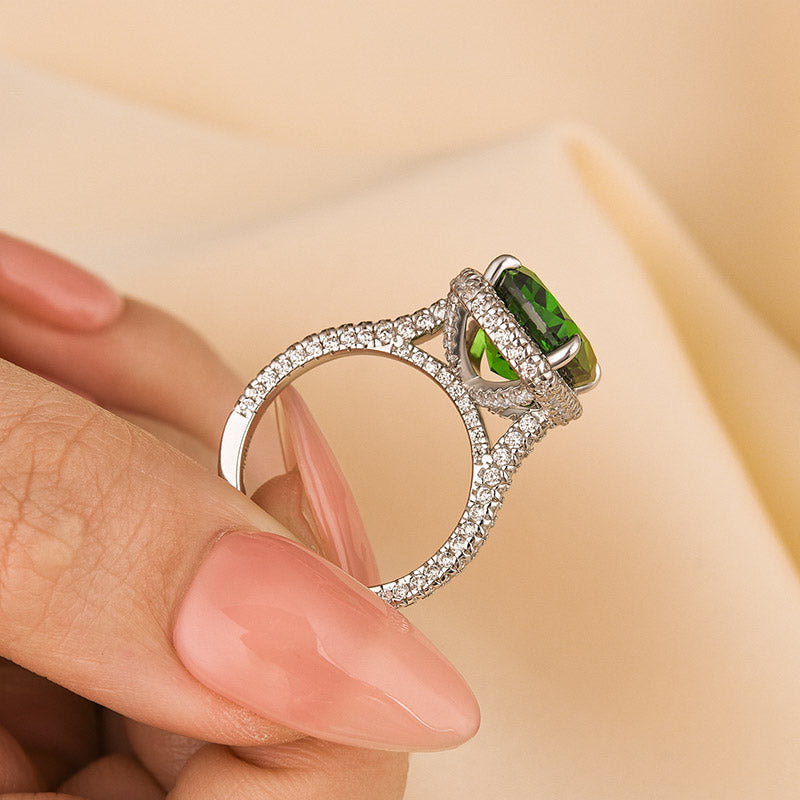 HNJ Jewels Gorgeous Halo Cushion Cut Paraiba Tourmaline Engagement Ring In Sterling Silver