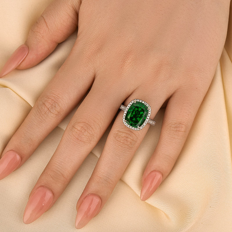 HNJ Jewels Gorgeous Halo Cushion Cut Paraiba Tourmaline Engagement Ring In Sterling Silver