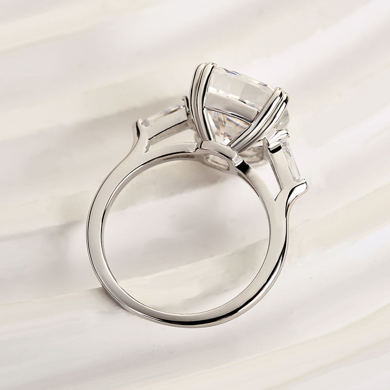 HNJ Jewels Sparkle Cushion Cut Three Stone Engagement Ring
