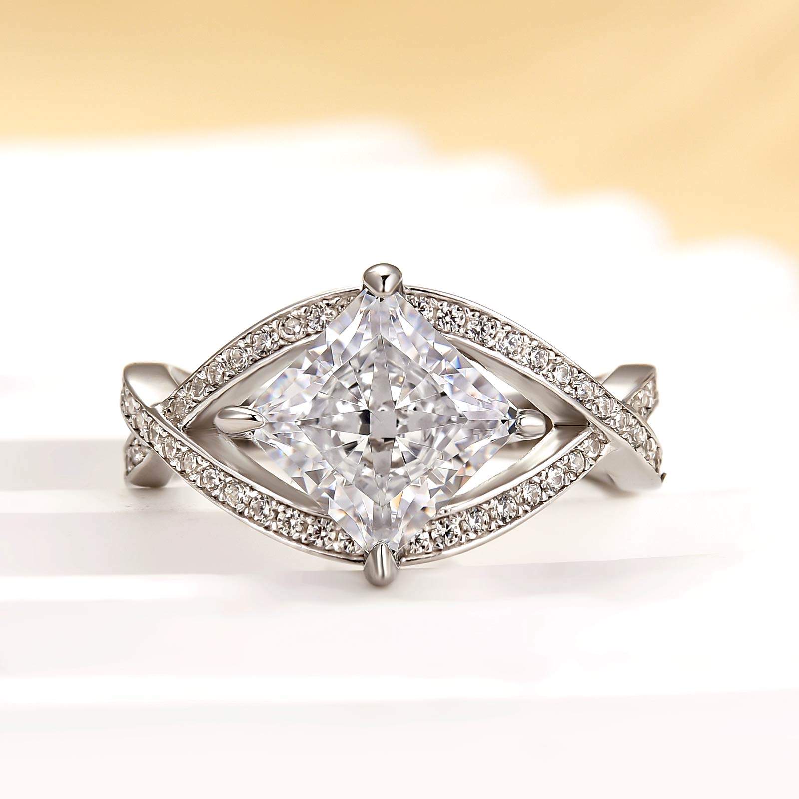HNJ Jewels Unique 2.0 Carat Princess Cut Engagement Ring For Women