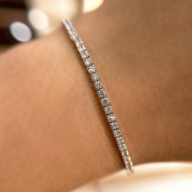 HNJ Jewels Stunning Round Cut Tennis Bracelet For Women In Sterling Silver