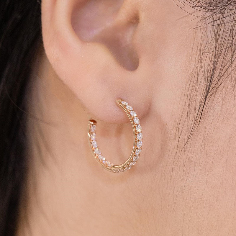 HNJ Jewels Unique Hoop Earrings In Sterling Silver