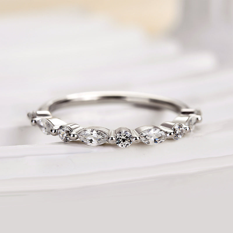 HNJ Jewels 1.0 Ct Elegant Marquise Cut Wedding Band