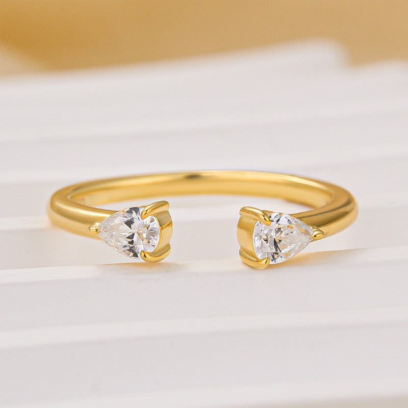 0.5Ct Pear Cut Insert Wedding Band In Sterling Silver