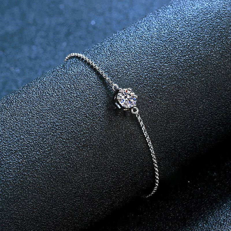 HNJ Jewels Moissanite Classic 6 Prongs Round Cut Bracelet