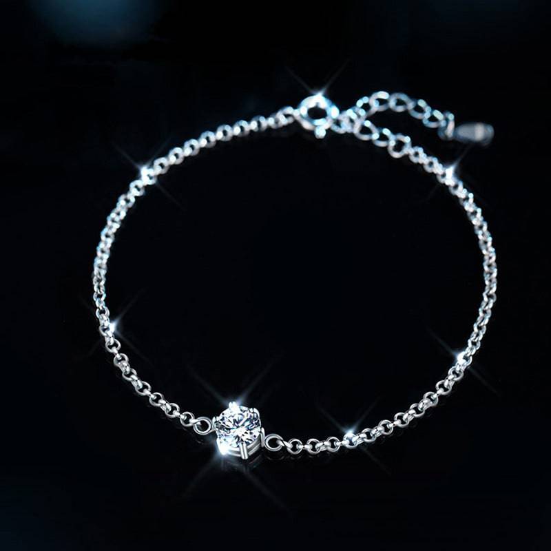 HNJ Jewels Moissanite Classic 6 Prongs Round Cut Bracelet