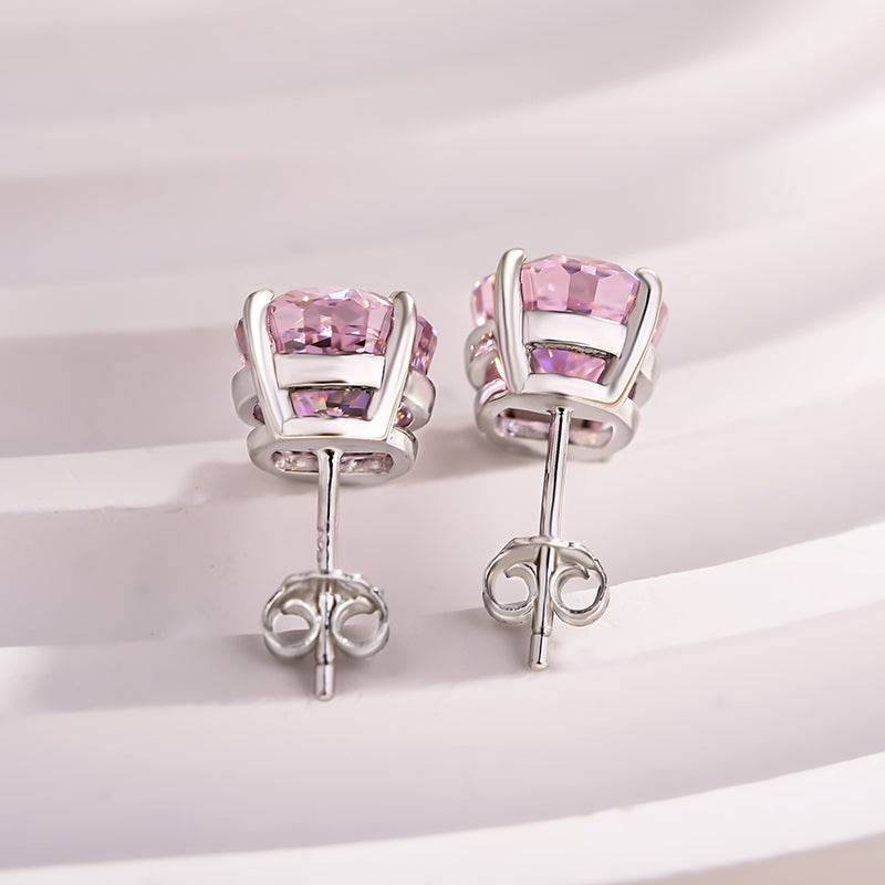 HNJ Jewels Stunning Classic Oval Cut Simulated Diamond Stud Earrings In Sterling Silver