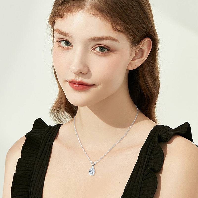 HNJ Jewels Moissanite Classic Pear Cut Pendant Necklace