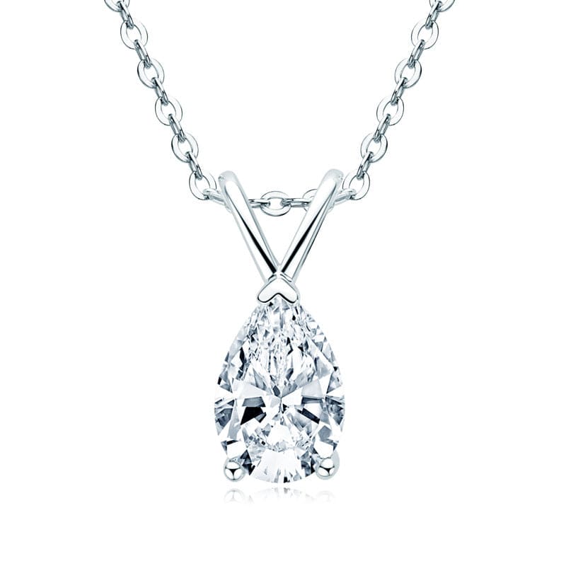 HNJ Jewels Moissanite Classic Pear Cut Pendant Necklace