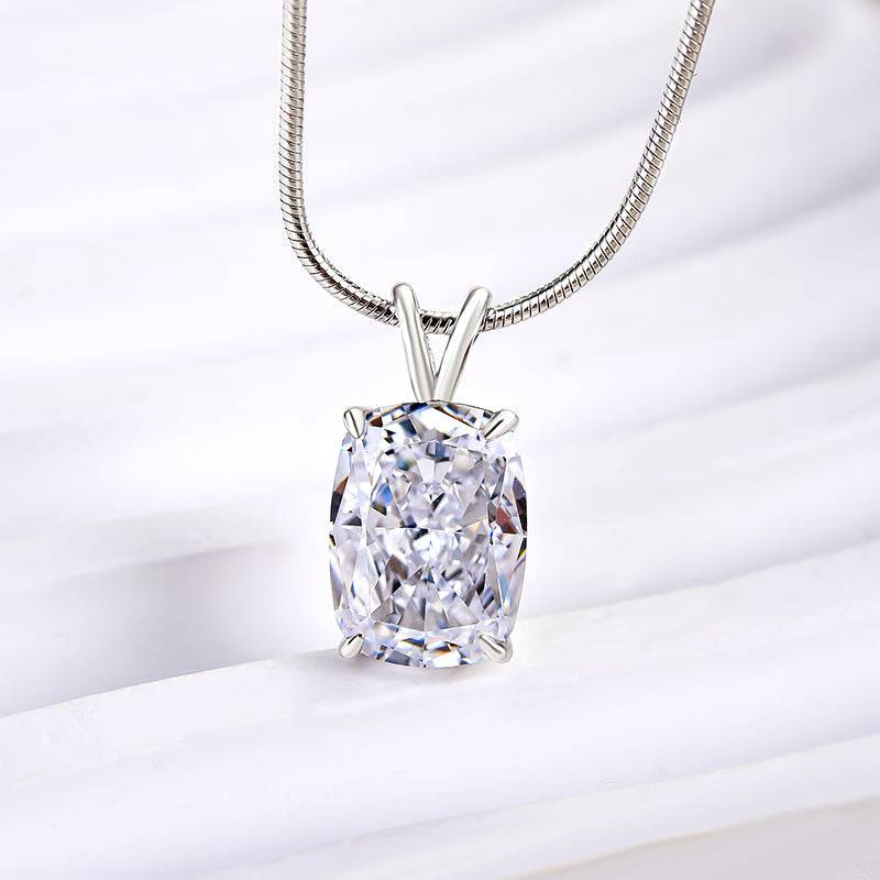HNJ Jewels Timeless Crushed Ice Cushion Cut Pendant Necklace