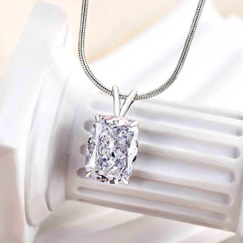 HNJ Jewels Timeless Crushed Ice Cushion Cut Pendant Necklace