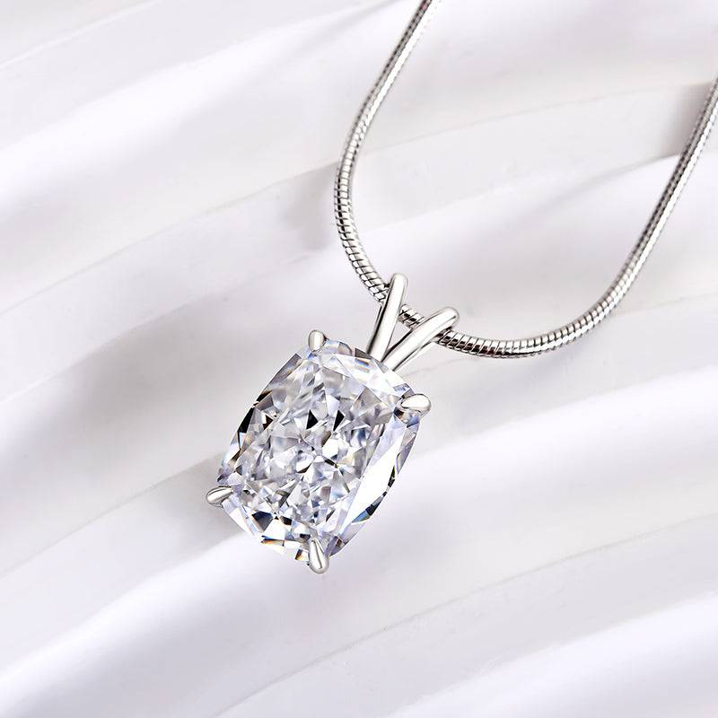 HNJ Jewels Timeless Crushed Ice Cushion Cut Pendant Necklace