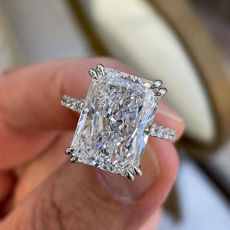 HNJ Jewels Elegant 4.5Ct Radiant Cut Engagement Ring Promise Ring For Her