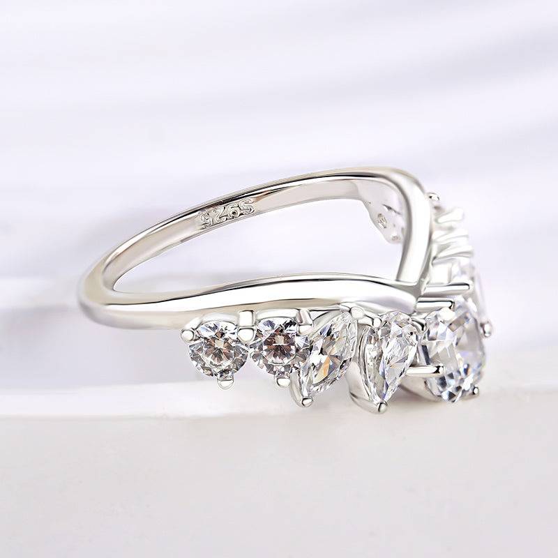 HNJ Jewels Fashion Design Asscher Cut Wedding Band