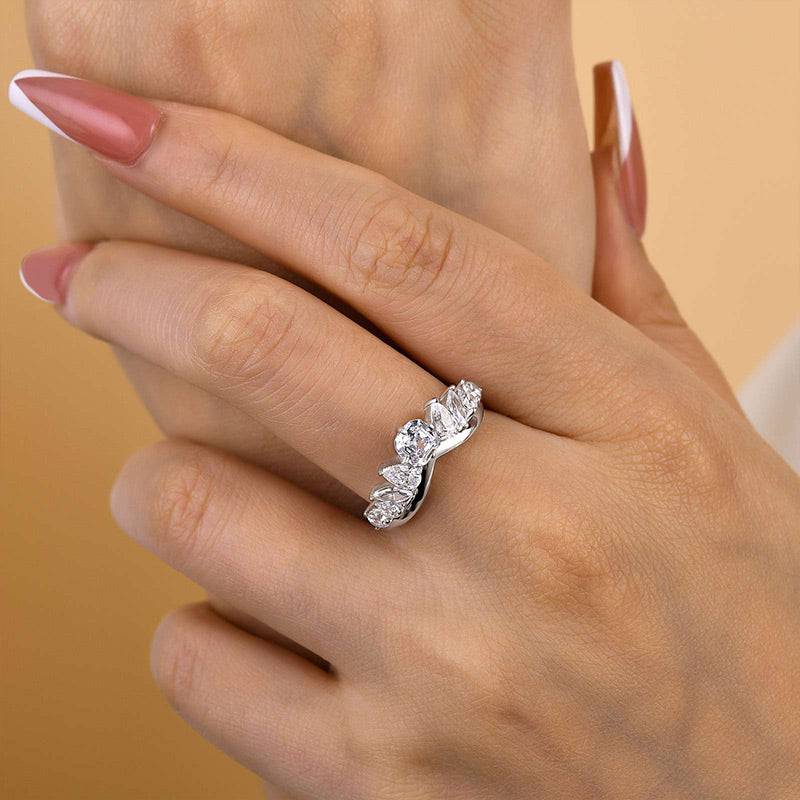 HNJ Jewels Fashion Design Asscher Cut Wedding Band