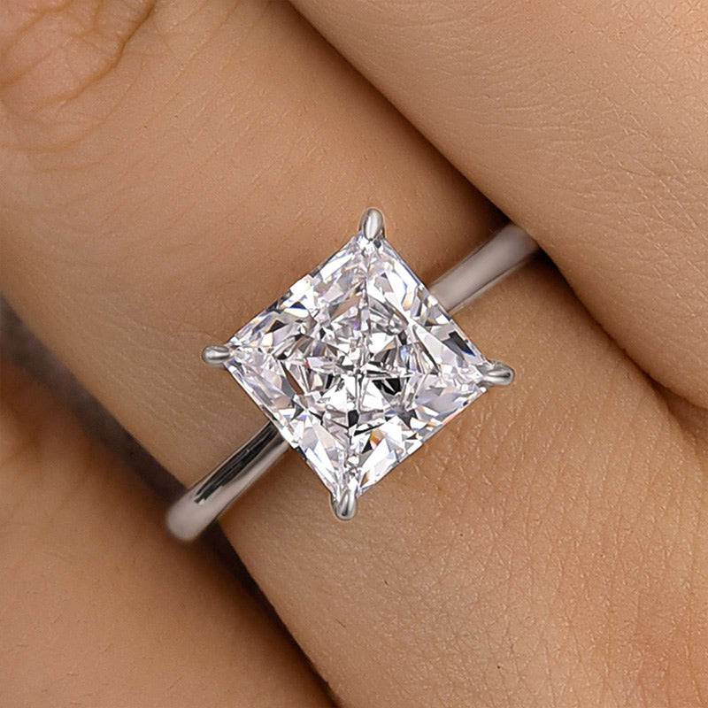 HNJ Jewels Stunning Square Princess Cut Engagement Ring